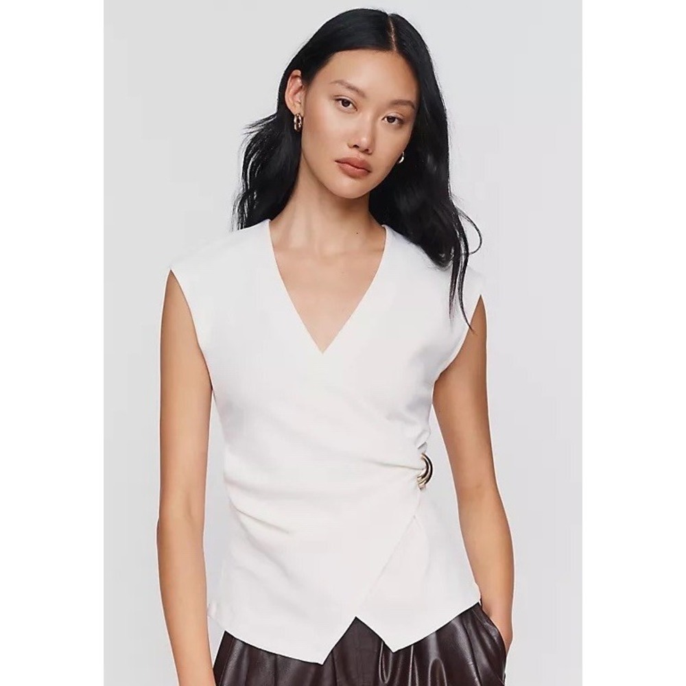 Maeve by Anthropologie Hardware Wrap Top NWT SIZE S